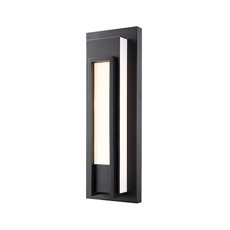 Z-Lite Keaton Outdoor Wall, 1-Light, 7 In.W x 3.5 In.L x 20.25 In.H, Black/White 520M-BK-LED